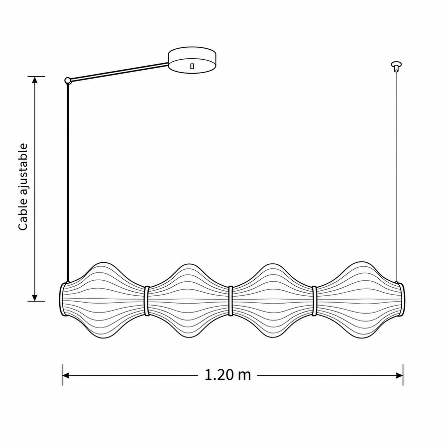 Plano técnico Lámpara Colgante 4 Luces Minimalista Artemis