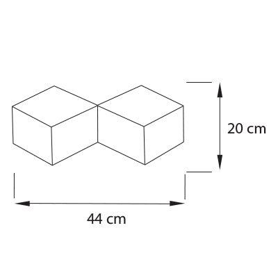 Plano técnico Lámpara de Pared 2 Luces Moderna Cubic