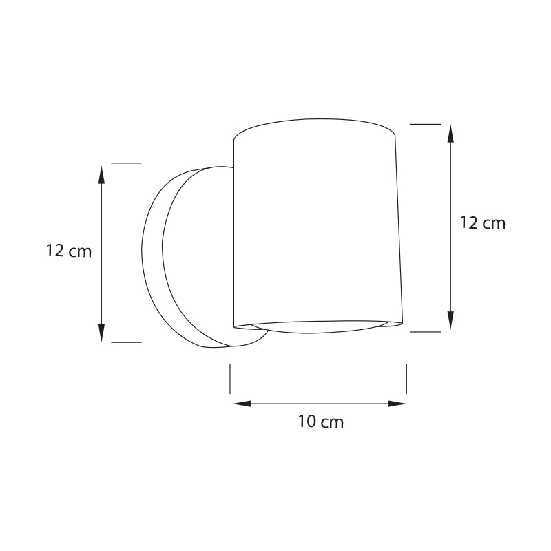 Plano técnico Lámpara de Pared 1 luz Moderna para Exterior Nova Pequeña