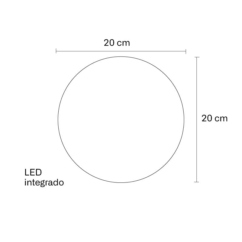 Plano técnico Lámpara de pared 1 luz Moderna Moon 20 Negro