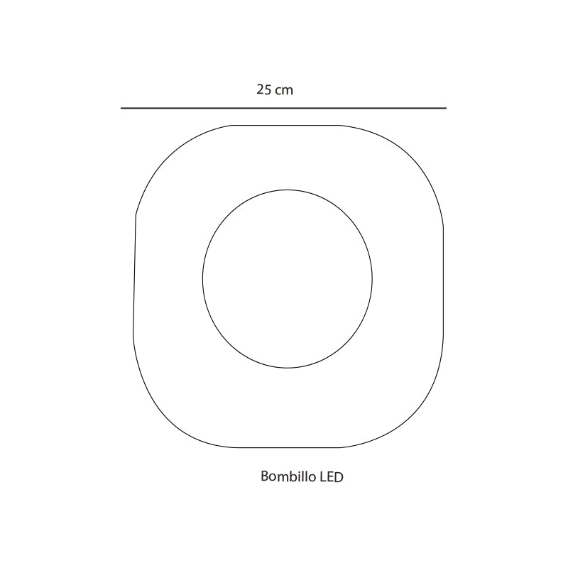 Plano técnico Lámpara de pared 1 luz Industrial Quad Macadamia