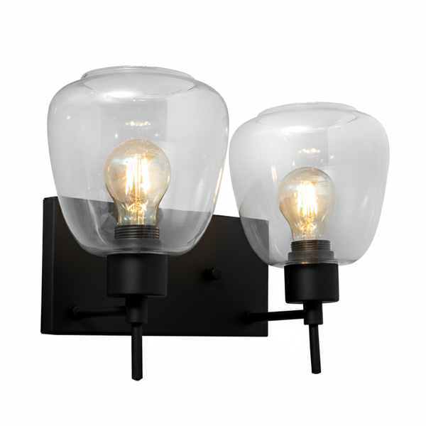 Lámpara de Pared 2 Luces Elegante Niza Negro