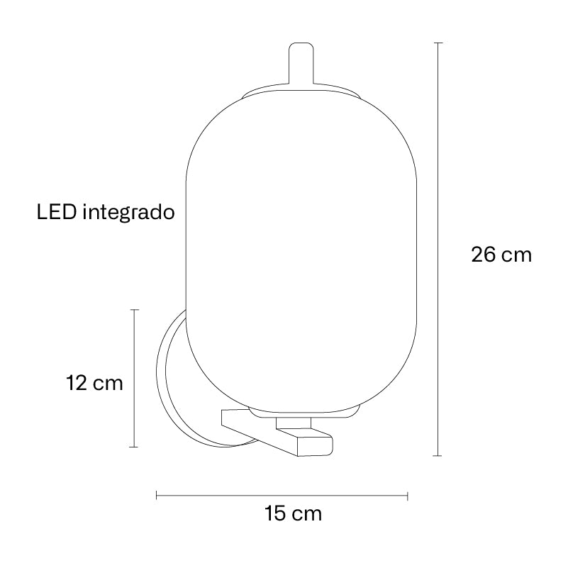 Plano técnico Lámpara de Pared 1 Luz Clásica Bitri Macadamia