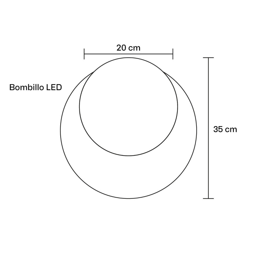 Plano técnico Lámpara de Pared 1 Luz Moderna Dalia D35