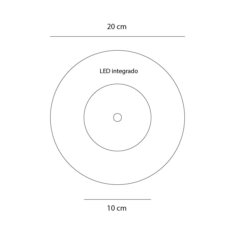 Plano técnico Lámpara de Pared 1 Luz Moderna Stone D20