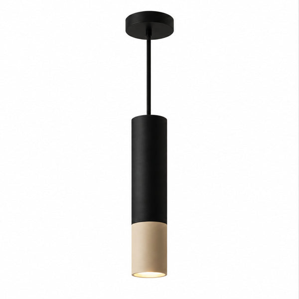 Lámpara Colgante 1 Luz Minimalista Milano 22 cm Negro/ Macadamia