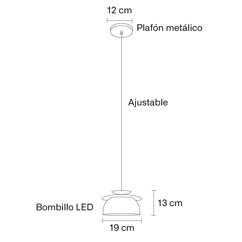 Plano técnico Lámpara Colgante 1 Luz Moderna Infinity 2
