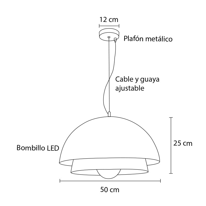 Plano técnico Lámpara Colgante CO1 Industrial Genoa