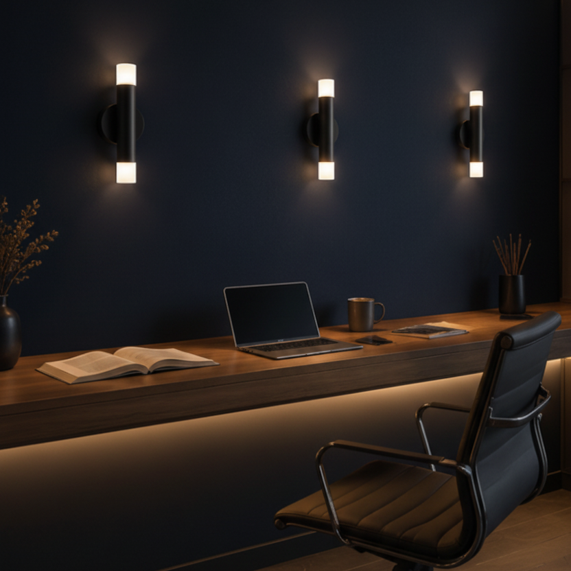 Plano técnico Lámpara de Pared 2 Luces Minimalista Milano m25 DF negro