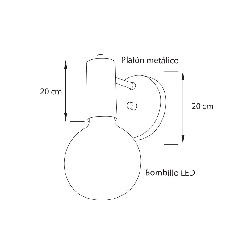 Plano técnico Lámpara de Pared Mercury Macadamia