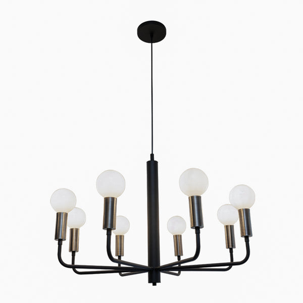 Lámpara colgante 8 Luces Clásica Baviera Negro | Bronce