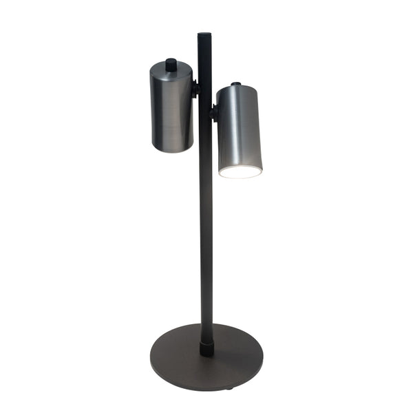 Lámpara de Mesa 2 Luces Industrial Milano Negro | Ferro