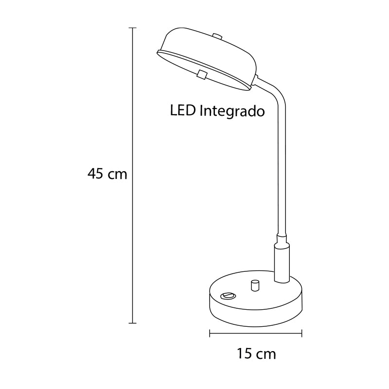 Plano técnico Lámpara de Mesa 1 Luz Atemporal Sapporo Macadamia