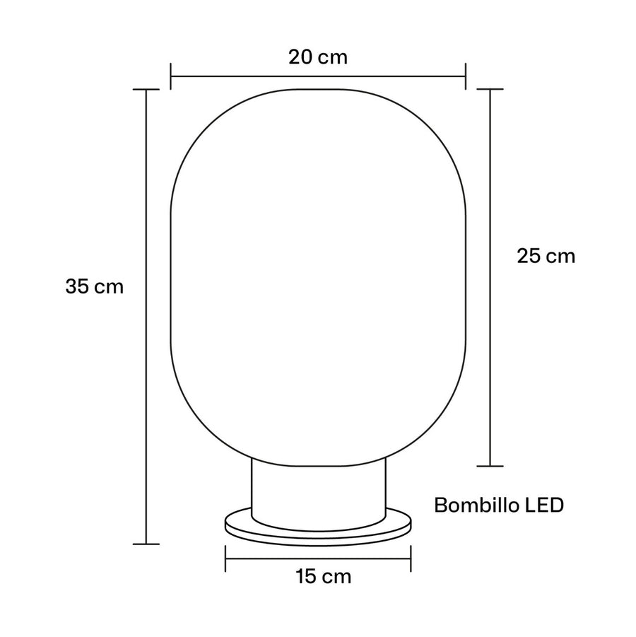 Plano técnico Lámpara de Mesa 1 Luz Moderna Waves
