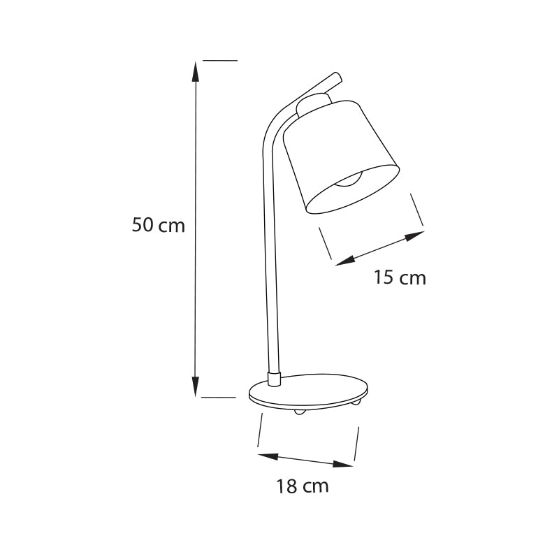 Plano técnico Lámpara de Mesa 1 luz Industrial Baltimore
