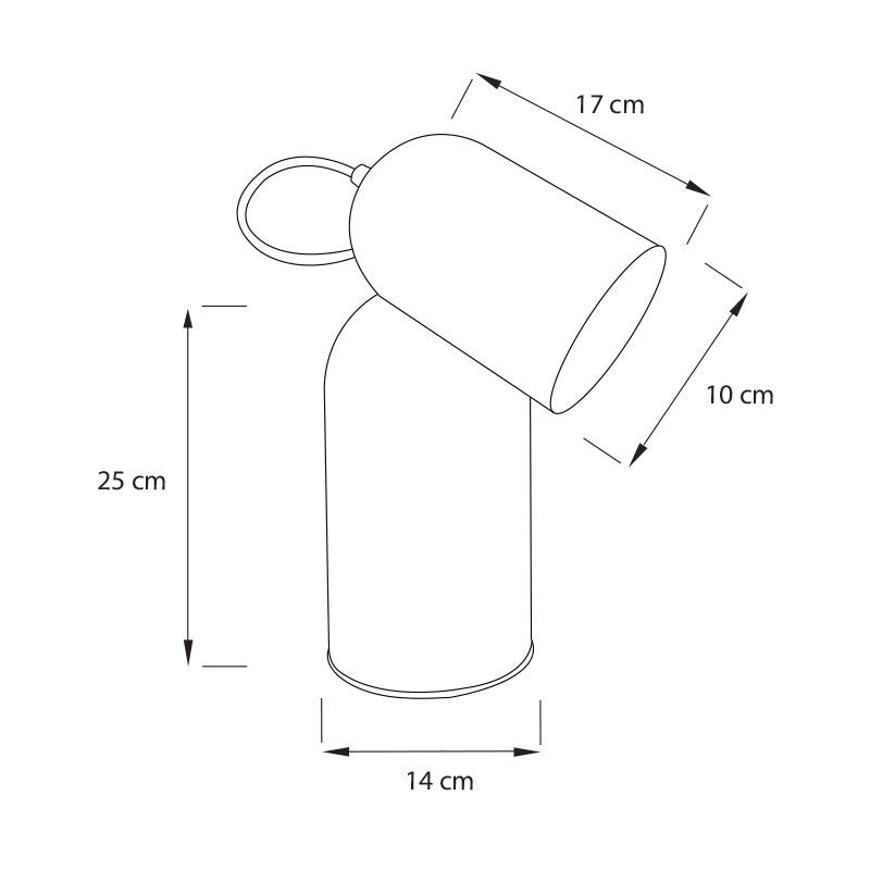 Plano técnico Lámpara de Mesa 1 luz Minimalista Taccia