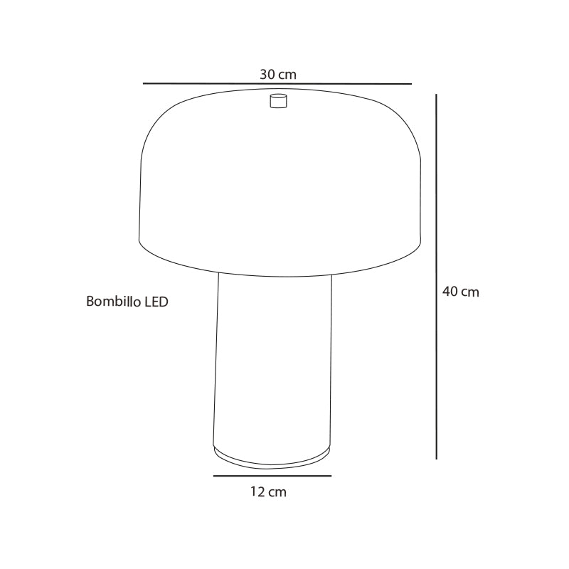 Plano técnico Lámpara de Mesa 2 Luces Ecléctica Doha