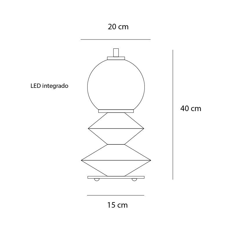 Plano técnico Lámpara de Mesa 1 Luz Ecléctica Origami