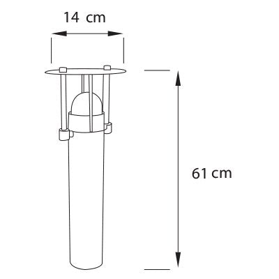 Plano técnico Lámpara de Pie 1 luz Minimalista para Exterior Porto