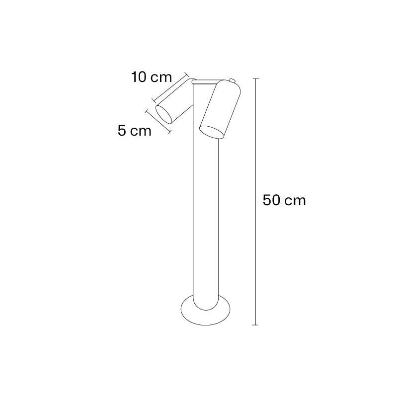 Plano técnico Lámpara de Pie 2 luces Minimalista para Exterior Milano