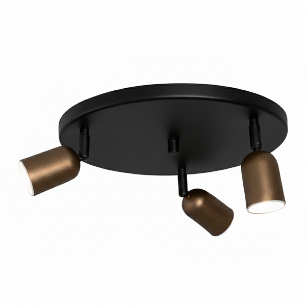 Lámpara de Plafón tipo Spot 3 Luces Moderna Milano Bronce