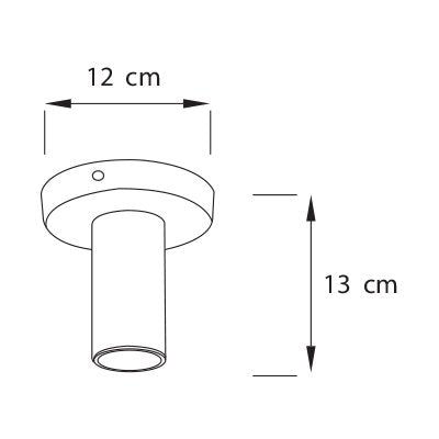 Plano técnico Lámpara Plafón 1 Luz Minimalista de techo Milano