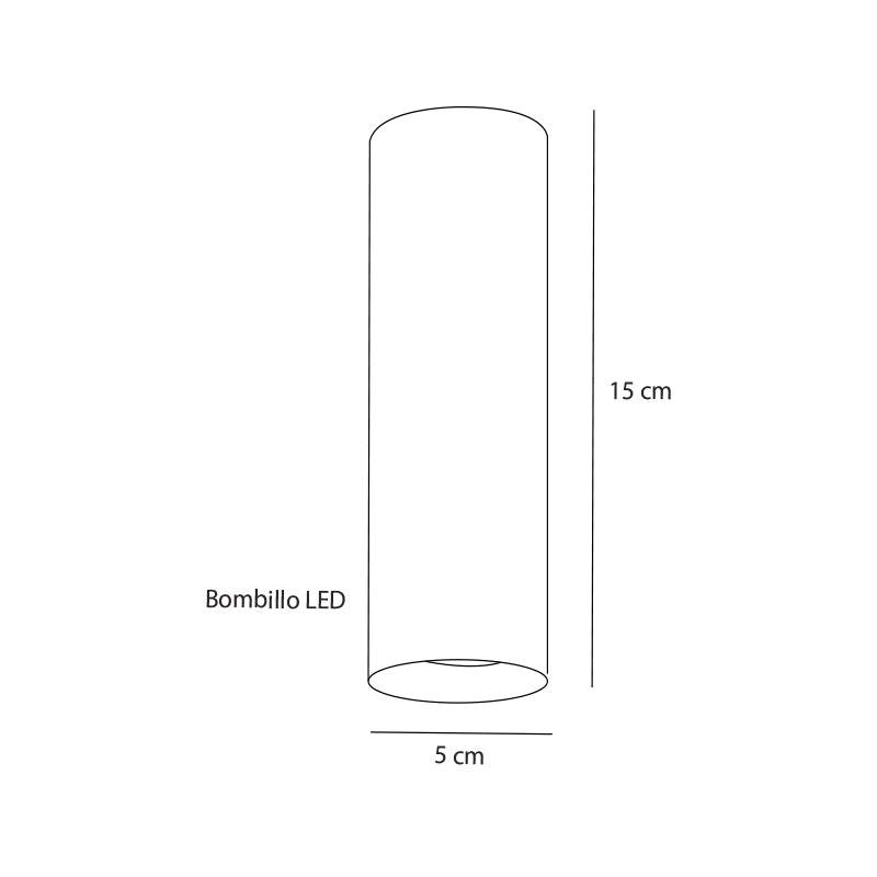 Plano técnico Lámpara de Plafón 1 luz Minimalista Milano T15