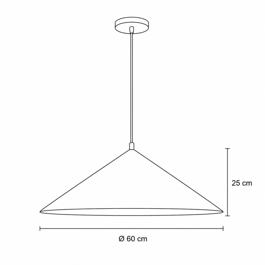 Plano técnico Lámpara Colgante 1 Luz Minimalista Shanghai Argento #2
