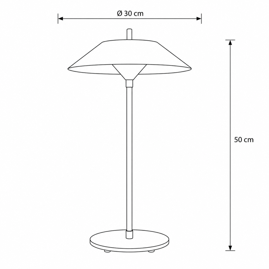 Plano técnico Lámpara de Mesa 1 Luz Moderna Swiss Macadamia