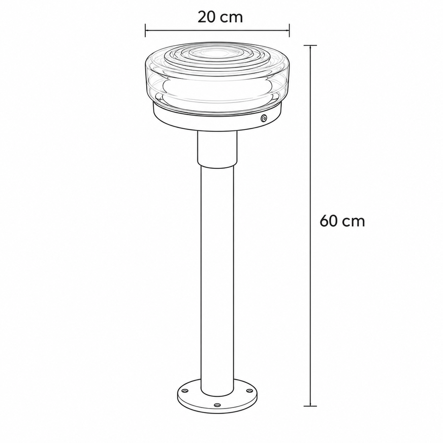 Plano técnico Lámpara de Pie 1 luz Minimalista Glow