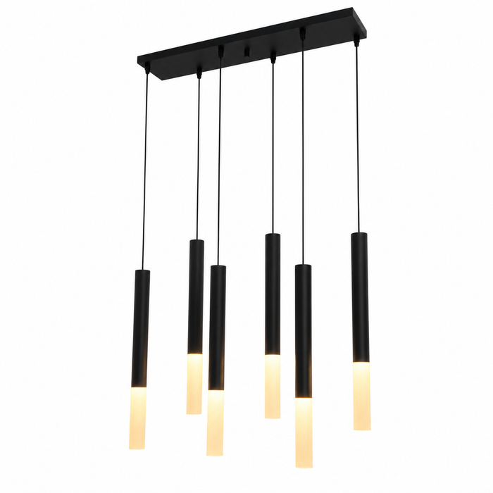 Lámpara Colgante 6 Luces Moderna Milano M30 DF15 Negro